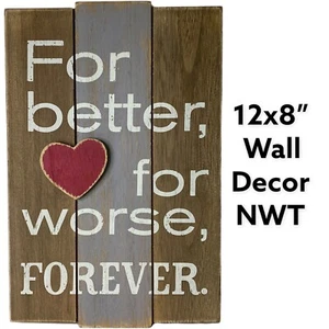 Marriage Wedding Vow Hallmark Wall Decor 8x12” For Better For Worse Forever NWT - Picture 1 of 12