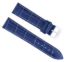 19/16MM LEATHER WATCH STRAP BAND FOR CHOPARD WATCH BLUE WHITE STITCHING