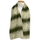 UNBRANDED TIGER PRINT GREEN LONG  silk scarf  60/13 in #A55