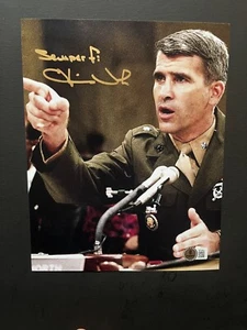 Oliver North Rare! autographed signed USMC Iran Semper Fi 8x10 photo Beckett BAS - Picture 1 of 1