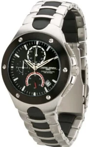 Jorg Grey JG1800-11 Mens Black Bezel Stainless Steel Band Water Resistant 100 M - Picture 1 of 5