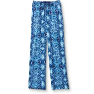 Ladies Pajama Pants Blue Floral Size Medium New - Picture 1 of 1