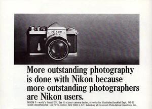 Nikon Camera World's Finest 35mm Outstanding Photography Vintage Print Ad 1964 - Picture 1 of 4