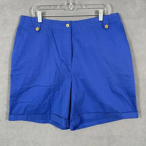 Lauren Ralph Lauren Womens Shorts Size 14W Blue Cotton Cuffed - Picture 1 of 12