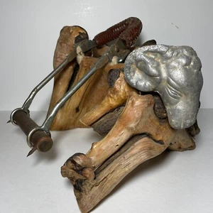 Western Rustic Hand Crafted Horse Bridle Cypress Knee Toilet Paper Towel Holder - Picture 1 of 20