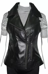 Petite All Size 4158 Cool Fitted Leather Biker Vest Women - Picture 1 of 3