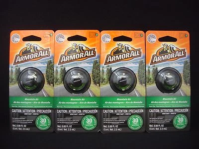 4 ArmorAll Vent Clip Car Air Freshener Mountain Air Scent 0.08 fl oz each