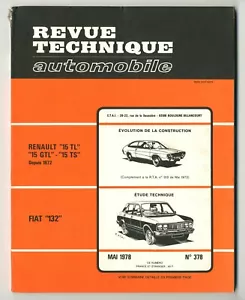 ★ RENAULT 15 TL GTL TS FIAT 132 ★ REVUE TECHNIQUE RTA ★ - Imagen 1 de 2