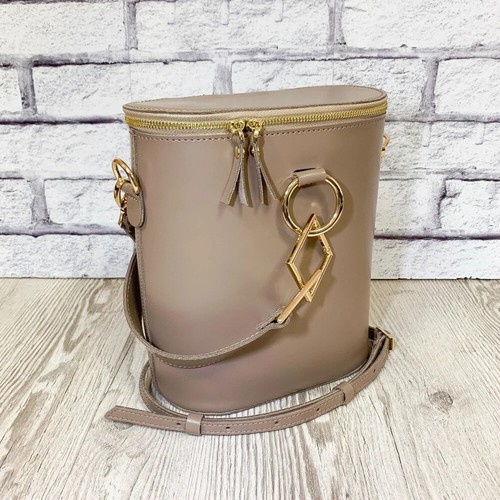 COACH Borsa a secchiello donna VERA PELLE BEIGE tracolla tracolla cilindrica