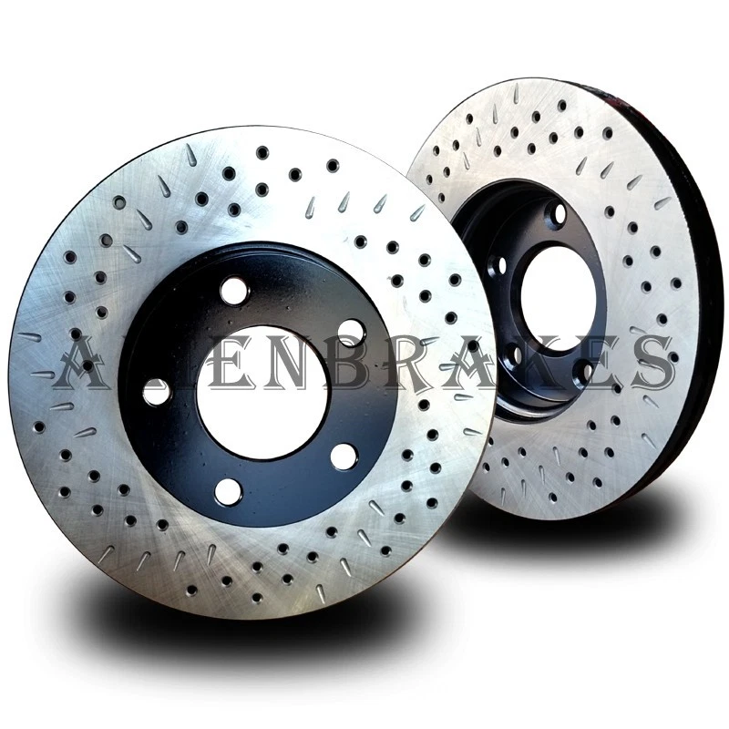 DOD033FD Dodge Viper 92-02 Juego de rotores de freno delanteros taladro cruzado y ranuras de hoyuelo Foto 1 de 1