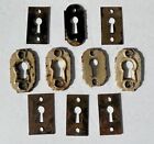 Antique Lot of 10 Metal Key Hole Cover Plates for Skeleton Keys