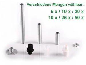Klemmnippel weiß schwarz klar Gewinderohr 3cm 5cm 10cm M10 Mutter Scheibennippel - Bild 1 von 27