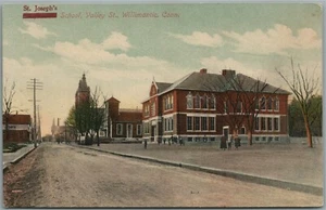 POSTAL ANTIGUA ESCUELA DE SAN JOSÉ WILLIMANTIC CT VALLEY STREET - Imagen 1 de 2