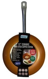 12" Ceramic Non-Stick Copper Frypan Induction Safe - Picture 1 of 4