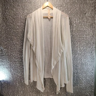 Cárdigan drapeado abierto blanco Bailey 44 para mujer talla mediana lino Foto 1 de 4