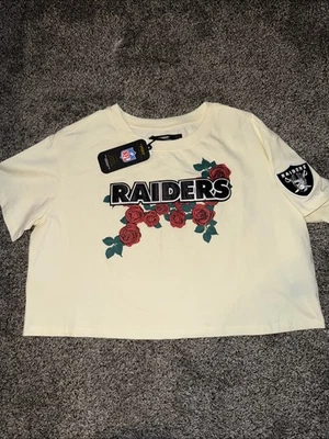 Camisa corta floral Pro Standard Oakland Raiders para mujer talla M color crema rara Foto 1 de 4