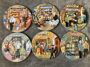 Set 6 piatti da collezione vintage Guy Buffet vetrine toscane 11" - Foto 1 di 11