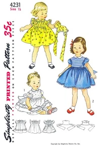 Simplicity 4231 Pattern DRESS Sundress Frock Detachable Bib 6Mth - Picture 1 of 4