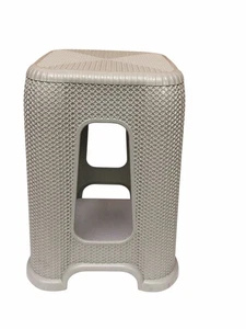 Kunststoff Rattan Optik Hocker Sitzhocker  Badhocker bis120kg Höhe:ca.46cm - Bild 1 von 2