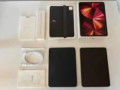 Apple iPad Pro 11" (2021) 3. Gen 128GB Wi-Fi Space Gray mit Pencil & Smart Folio - Bild 1 von 4