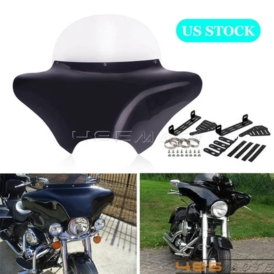 Parabrisas delantero Batwing con soporte para Kawasaki Vulcan VN750 VN800 VN900 VN1500 Foto 1 de 4