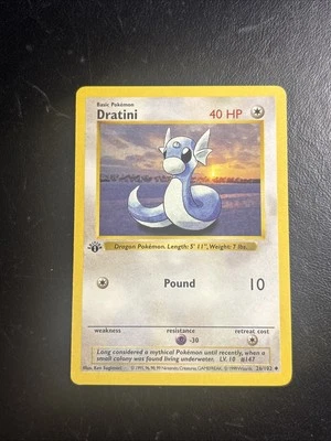 Back Stamp Error Misprint Dratini 26/102 1999 1st Edition Base Set Shadowless - Image 1 of 3