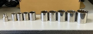 Douilles peu profondes Craftsman entraînement 3/8 pouces 12pt. 10 pièces - Photo 1/1