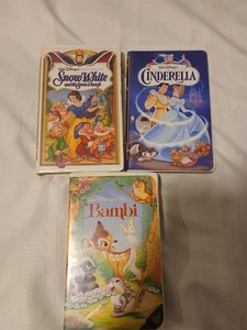 Disney Black Diamond Bambi, Masterpiece Snow White Lot of VHS  3 - Picture 1 of 4
