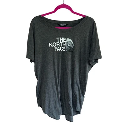 Camiseta Top The North Face Mujer XL Gris Manga Corta Logo Gráfico Foto 1 de 4