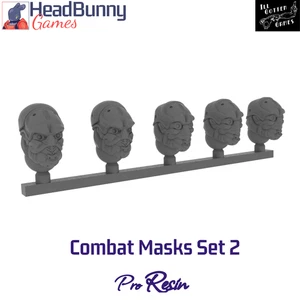 Combat Mask Heads 28mm - UNLACKIERTE Resin Umbauteile, Kitbashing - Bild 1 von 4
