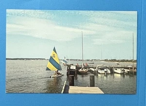 Rehoboth Bay DE Delaware Sailing sailboat Rehoboth Beach Vintage Postcard UNUSED - Picture 1 of 2