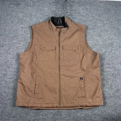 Chaleco DRI DUCK 3XL Marrón Sherpa Forrado Ropa de Trabajo Utilidad Cremallera Bolsillos Exterior Foto 1 de 4