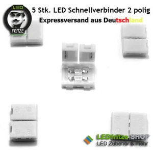 5 Stück 8mm LED Verbinder Connector Schnellverbinder für einpolige LED Bänder - Bild 1 von 4