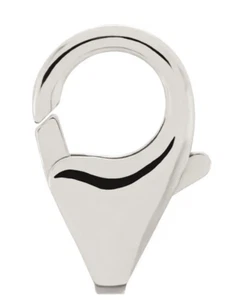 Collar de langosta de oro blanco gatillo lágrima de lujo de 12 mm 10 k cierre SIN SALTAR EE. UU. - Imagen 1 de 3