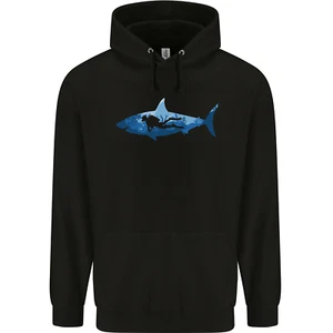 Great White Shark Scuba Diver Diving Childrens Kids Hoodie - Picture 1 of 84