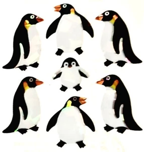 *VINTAGE* Prismatic PENGUINS Sandylion Stickers - 1 square ~Rare~ - Picture 1 of 1