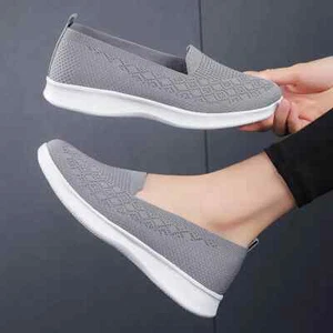 Women Walking Shoes Mesh Breathable Lightweight Soft Sole Flats Casual Footwear - Picture 1 of 15