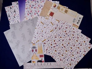 13 Sheets 12x12 Scrapbook Papers Europe Paris Spain Germany Travel Vacation Q15 - Picture 1 of 10