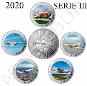ESPAÑA 2020 - 3ª serie HISTORIA DE LA AVIACION - 5 monedas 1,5 € multicolor - Picture 1 of 1