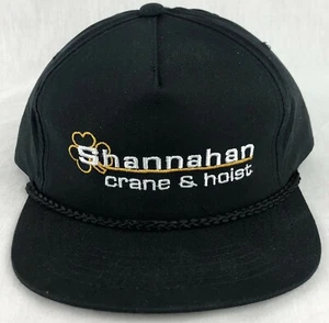 Shannahan Crane Hoist SnapBack Trucker Hat Cap Black Vintage - Picture 1 of 11