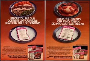 PRINT AD 1976 Weight Watchers Frozen Meals Italian Stay in the Pink 2 Pages - Picture 1 of 1