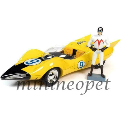 AUTOWORLD AWSS125 SPEED RACER SHOOTING STAR #9 & RACER X FIGURE 1/18 YELLOW - Image 1 of 4