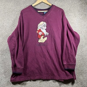 VINTAGE Disney Sweater Mens XL Embroidered Grumpy Sweatshirt Pullover USA 90s - Picture 1 of 9