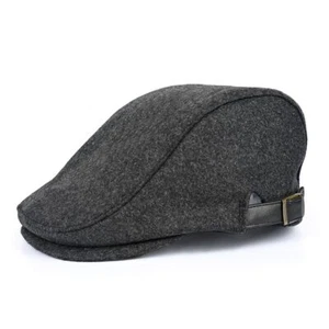 Men's Wool Flat Hats Adjustable Size Newsboy Caps Classic Cabbie Ivy Cap Bere... - Picture 1 of 6