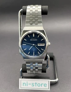De colección Seiko King Cuarzo 5856-7040 Esfera Azul Día/Fecha Kanji Japón - Rango B - Imagen 1 de 21