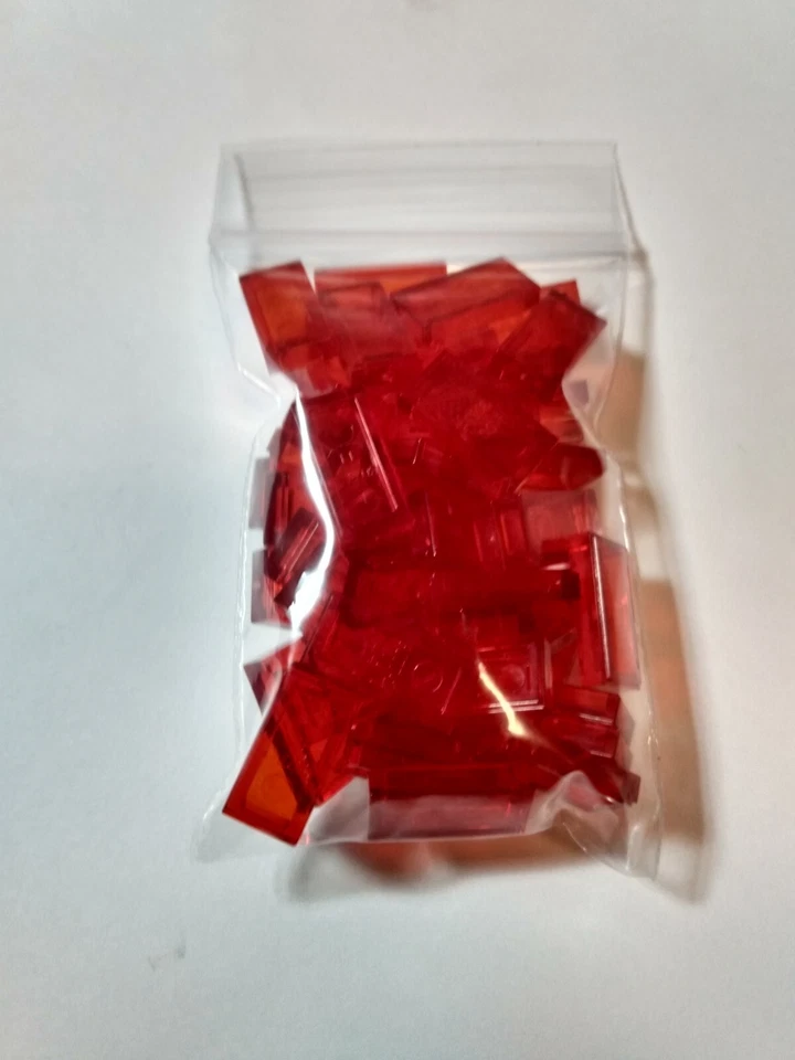 Nuevo azulejo #3069 Trans rojo 1X2 — 50 piezas — personalizado y compatible Foto 1 de 1