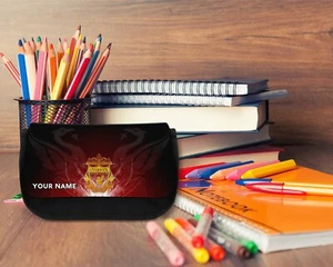 Liverpool #1 Personalised Black Pencil Case / Vanity Case - Picture 1 of 3
