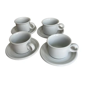 Dansk Denmark ESLAU DESIGN TUE Coffee Mug & Saucer White 4 Sets Excellent! - Picture 1 of 10
