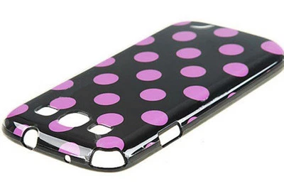 Для Samsung Galaxy S3 - в горошек чехол / чехол - фиолетовый и черный - отличная сделка! - Изображение 1 из 3