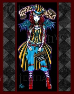 Steampunk Circus Couture Tattoo Angel Art Signed Fae Print Layla V2 Myka Jelina - Bild 1 von 4